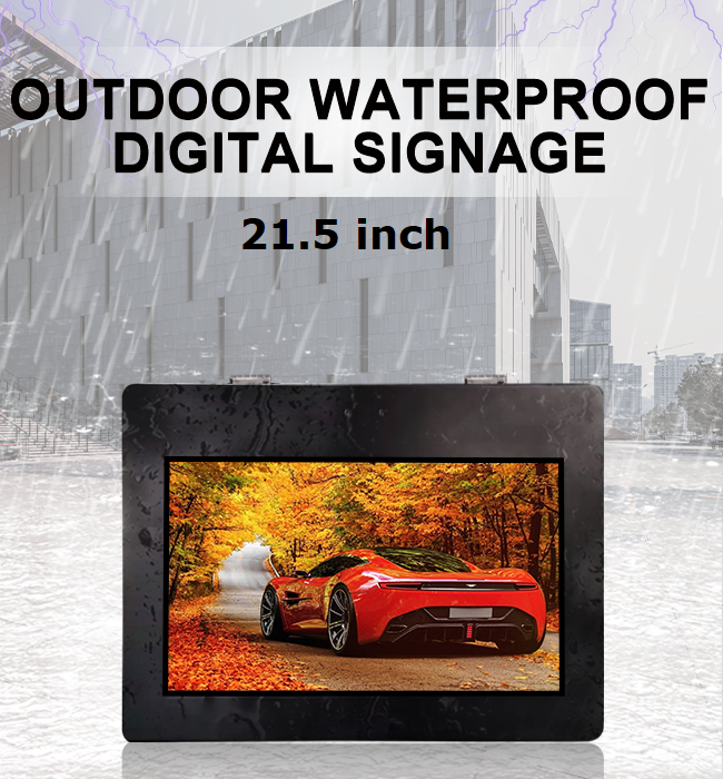 21.5 Inch 1500 Nits Outdoor Wall Mounted Digital Signage LCD Screen