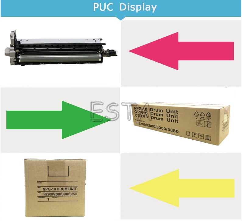 Canon NPG 18 / C - EXV3 Imaging Drum Unit For Ir 2016 / 2018 / 2020 , Moronchrome Color