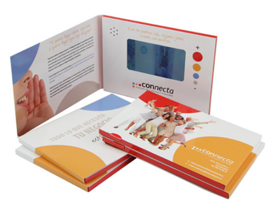4.3 inch LCD video flyer,customized print video plus print invitation card