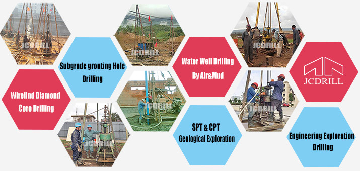 200m Portable Water Well Drilling Rig Hydraulic Vertical Spline For Coring