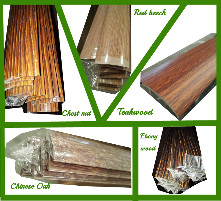 aluminium curved type floor cover threshold strip with different wood effect