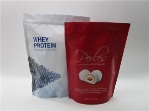 China Resealable food grade 1kg custom printed whey protein isolate bags with zip lock on sale
