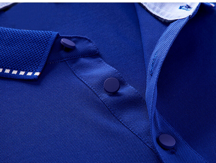 Navy Blue Mens Work Polo Shirts Green Color Cold Machine Washable Regular Fit