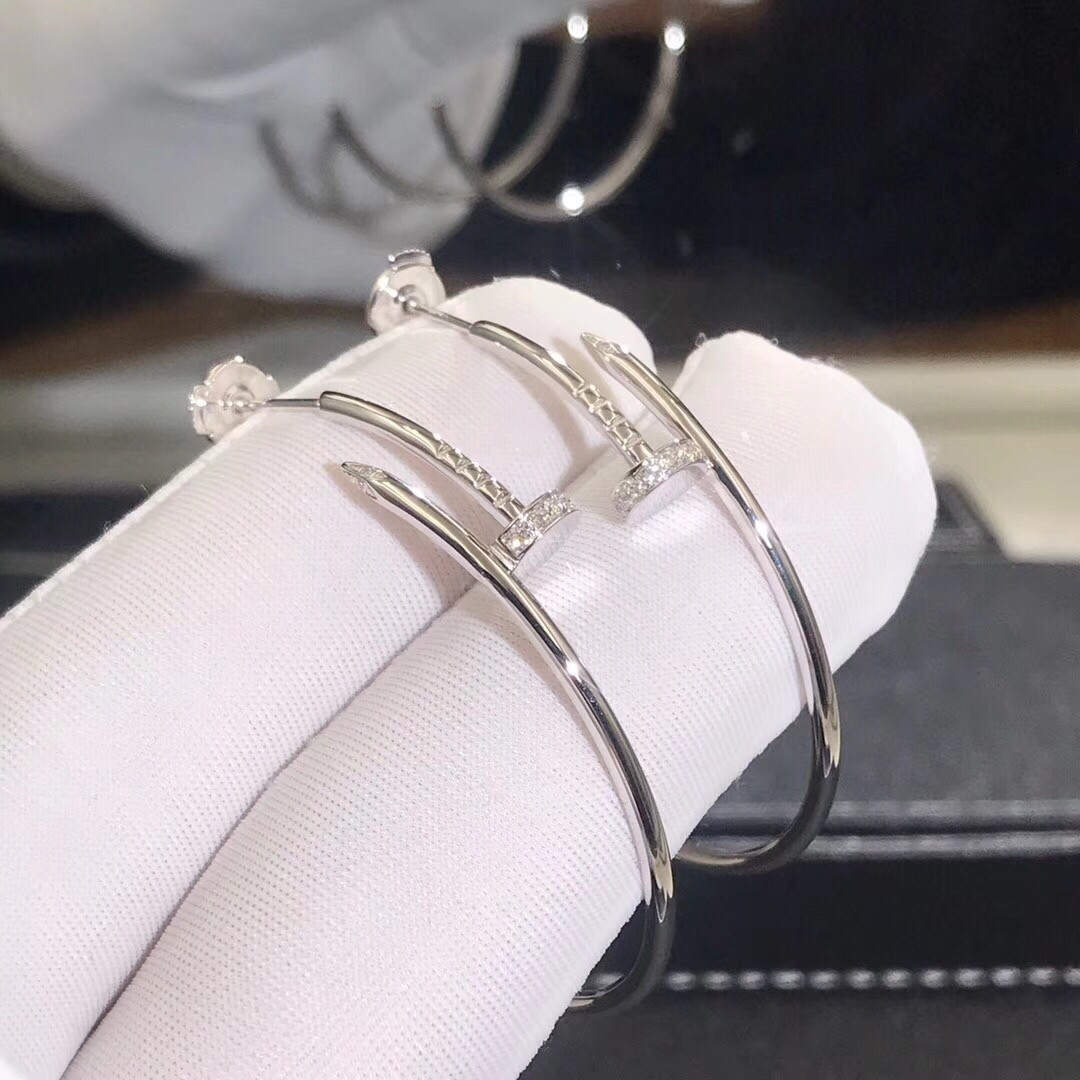 18k Gold Car Tier Juste Un Clou Earrings Full Set Gift Box With Certificate Vs Natural Diamonds