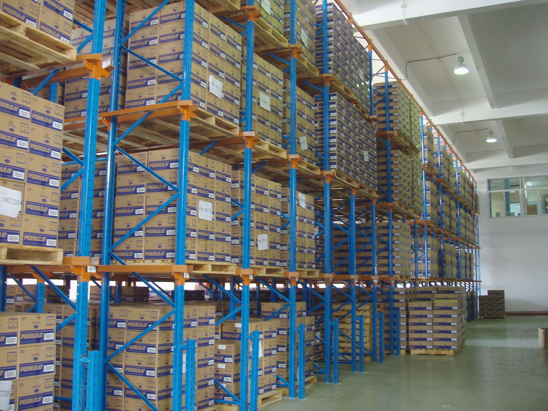 Heavy Duty Push Back Shelf Racking Drive In Pallet Roller Rack System For Warehouse