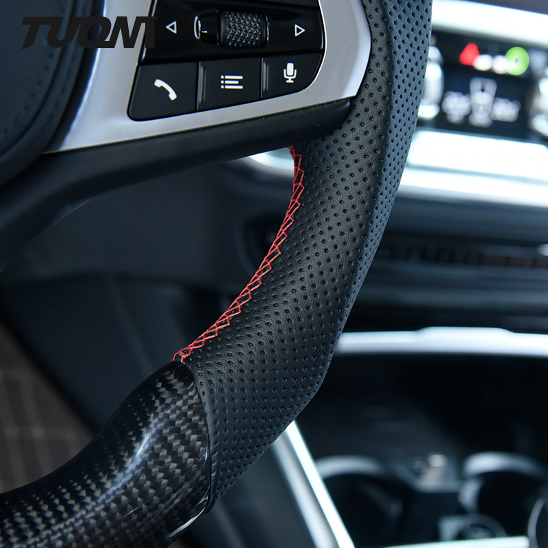 G20 G30 G28 Bmw Carbon Fiber Steering Wheel Customized Black Perforated Leather
