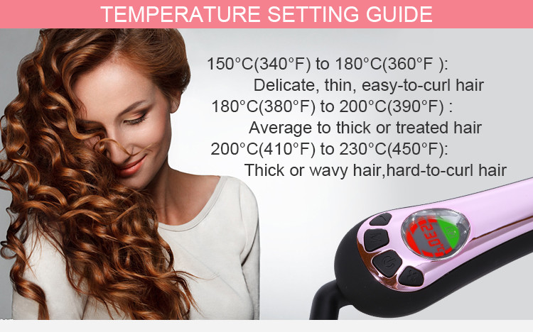 Deep Wave Ceramic Auto Rotating Hair Curler Fast Heating Ptc