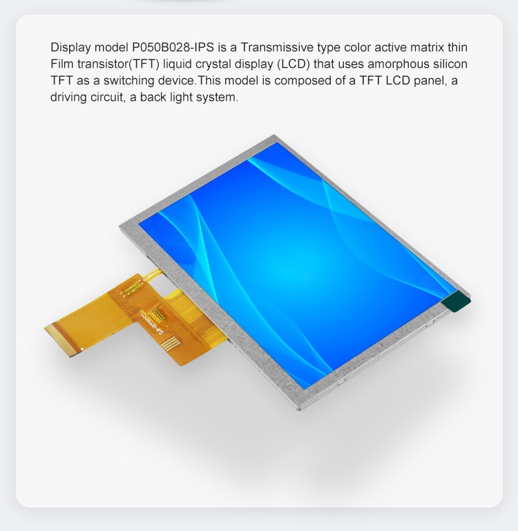 Polcd 40 Pin ST7262 5in Lcd Display 800X480 IPS TFT LCD Display Transmissive