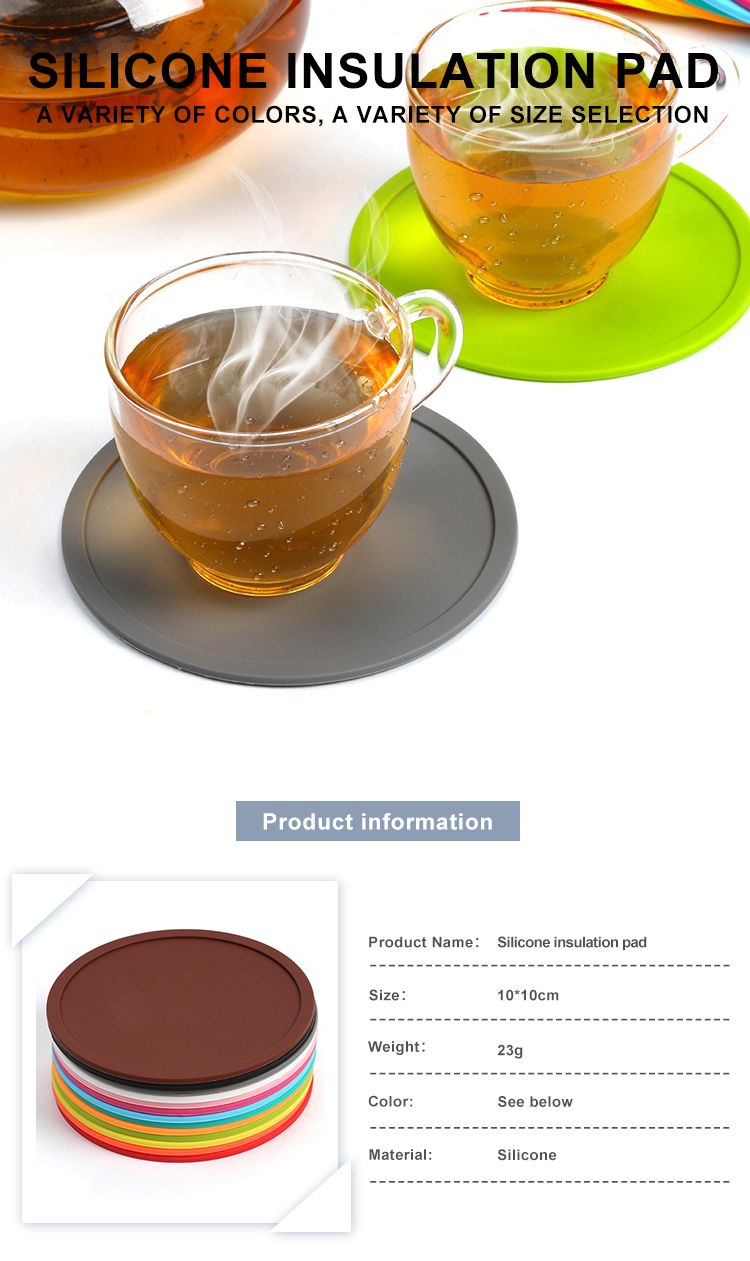 Oem Logo No Spills Round Custom Silicone Coasters