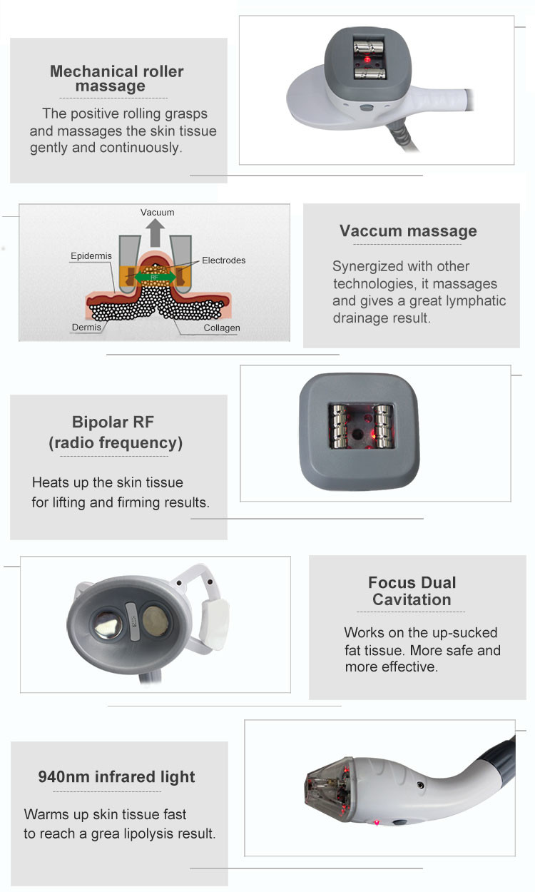 4 Handles Roller Ir Cavitation Rf Vacuum Slimming Machine Velaslim 3