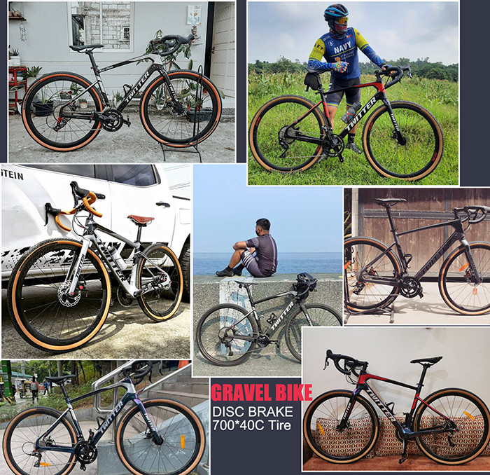 22S Carbon Fiber Gravel Bike 700*40C Wheel With Double Disc Brake