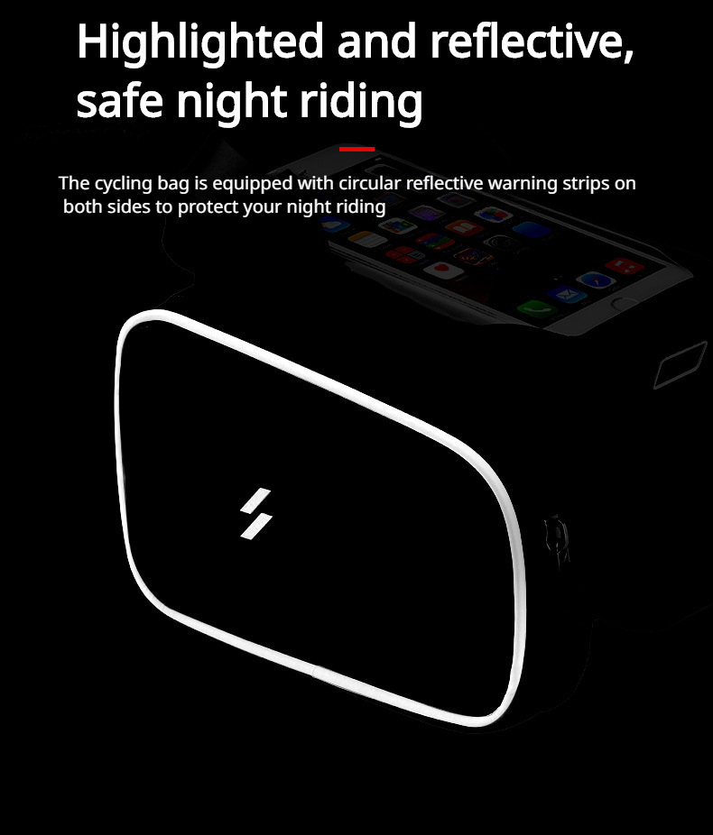 Bicycle upper tube bag mobile phone touch screen road bike mountain bike front beam bag frame bag riding equipment acces