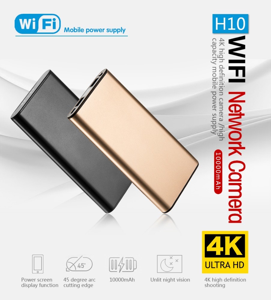 4K Hidden Camera Power Bank Mini WiFi Spy Camera with Motion Detection Night Vision 120 Degree View Angle Lens Nanny Cam