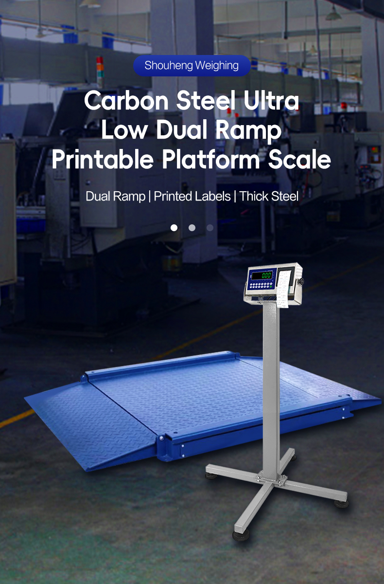 Weighing Tension SOHE 1m*1m Carbon Steel Ultra Low Platform Scale Double Ramp Printed