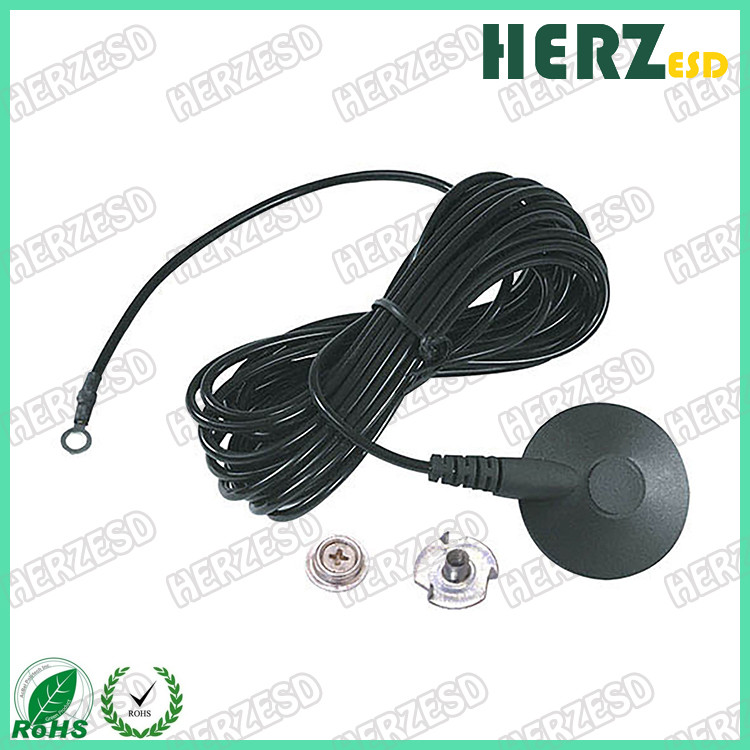 Safety Antistatic Black PU Grounding Cord For ESD Wrist Strap Or Rubber Mat