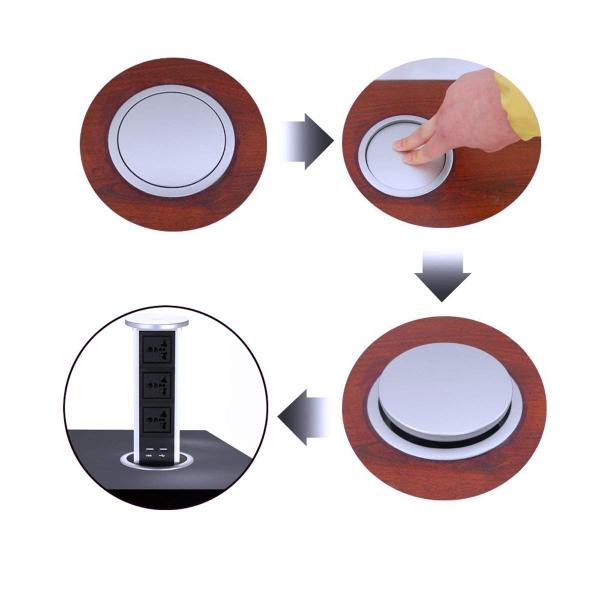 Desk Motorized Pop Up Socket , Vertical Motorised Pop Up Electrical Plug Socket Reliable
