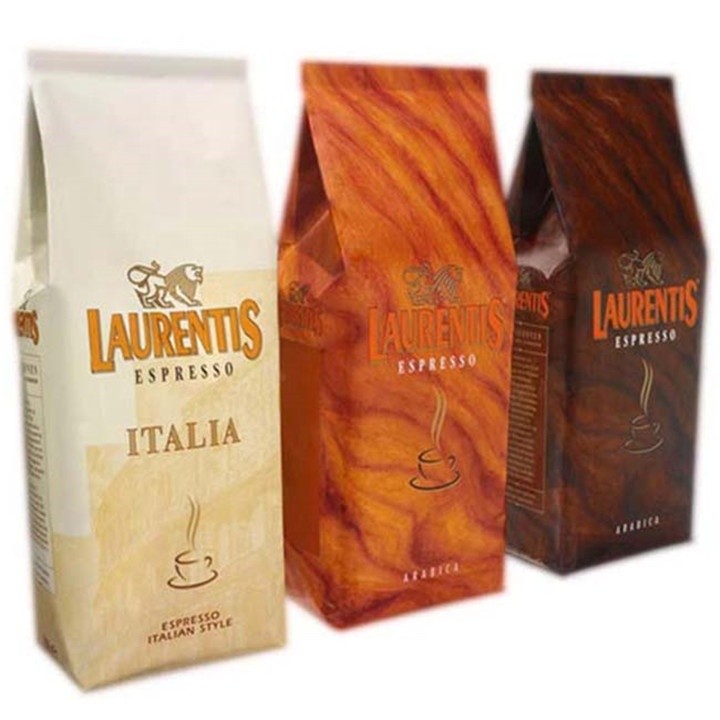 Custom Printed Stand Up Pouch Coffee Bag Flat Bottom Coffee Packaging Bag Pouch With Zipper