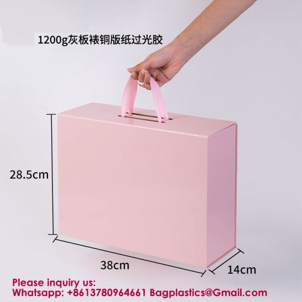 Luxury Foldable Gift Box With Removable Ribbon | Collapsible Box With Magnetic Closure | Weddings, Bridal Showers, Corporate Gifts | 100% Recycled