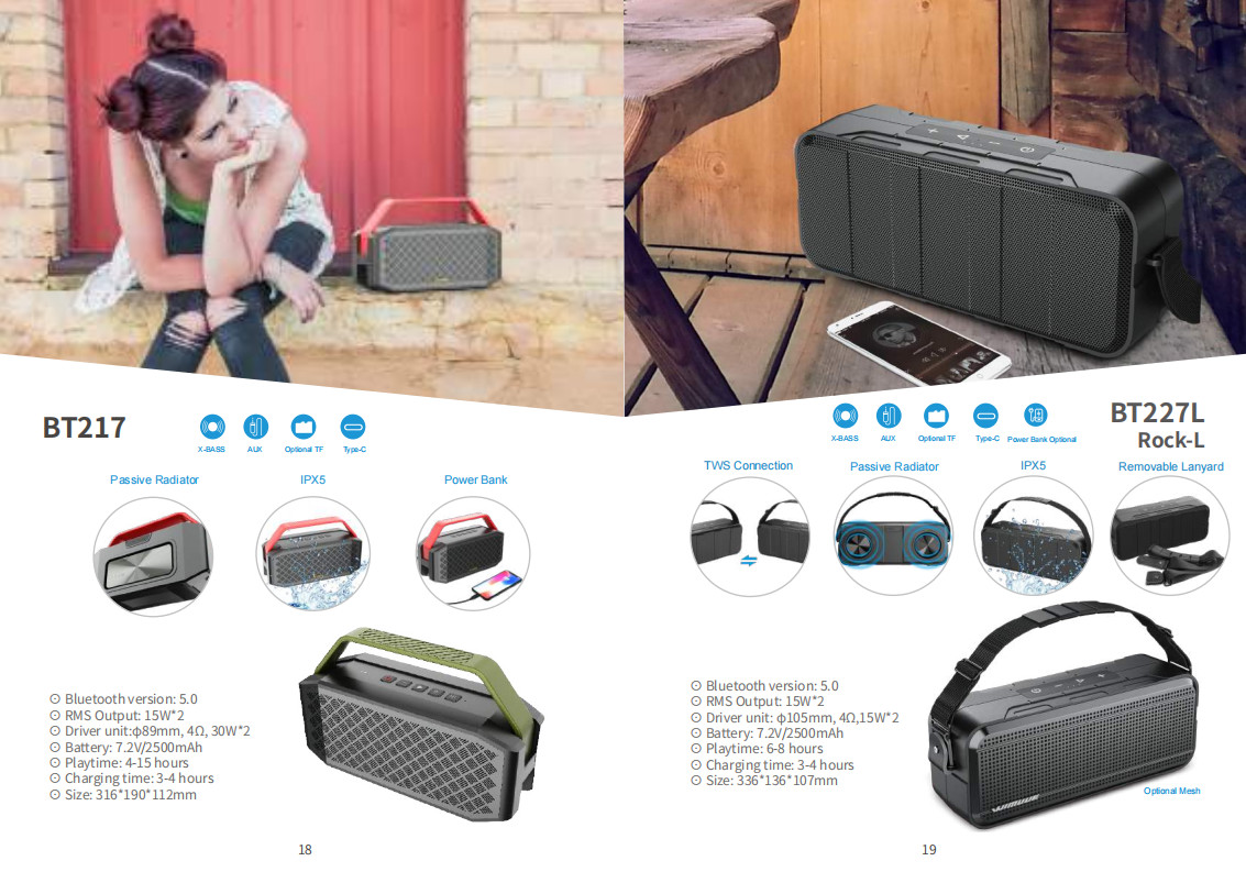 60W Waterproof IPX5 Bluetooth Wireless Speaker with TWS, DSP, TF Card, Equalizer & Subwoofer
