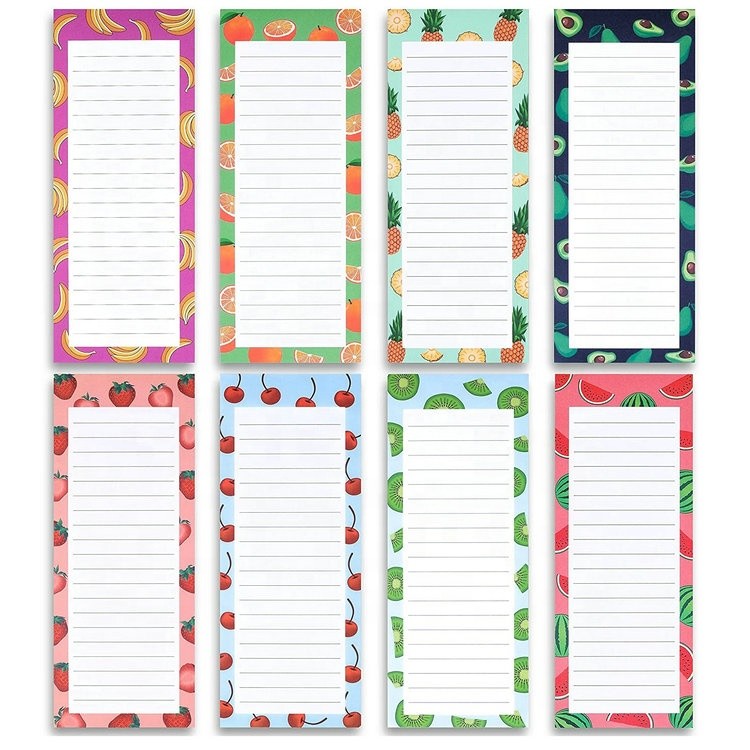 decorative Grocery List Magnetic Fridge Notepads meal plan 9*3.5 Inch