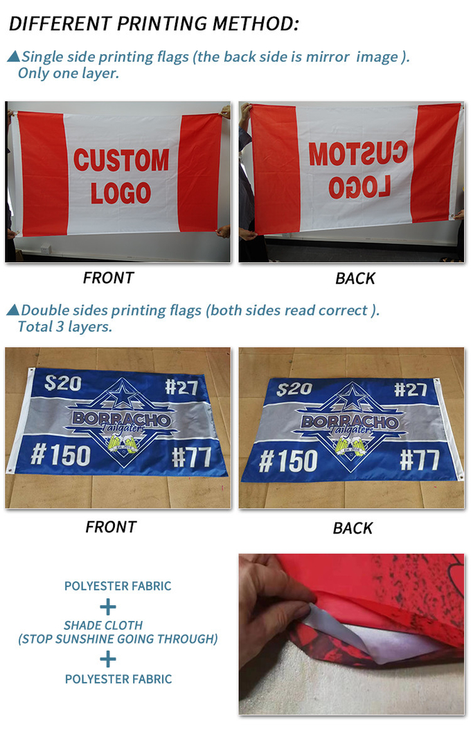 YaoYang Outdoor Advertising Banner Knitted Polyester / Satin / Mesh Material