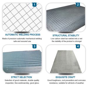 1*2m Welded Wire Mesh Panel with Silver Galvanized Steel Wire from Manufacture