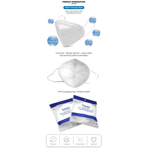 Non Woven Fabric KN95 Dust Mask Earloop Style For Common People Health Care