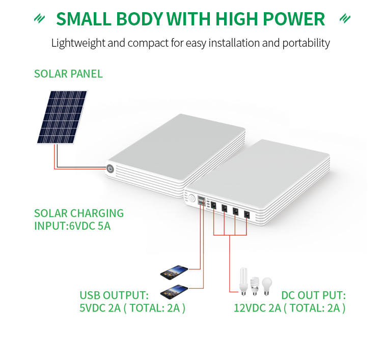 Lithium Solar Power Station Generator 64Wh Portable White Outdoor Indoor