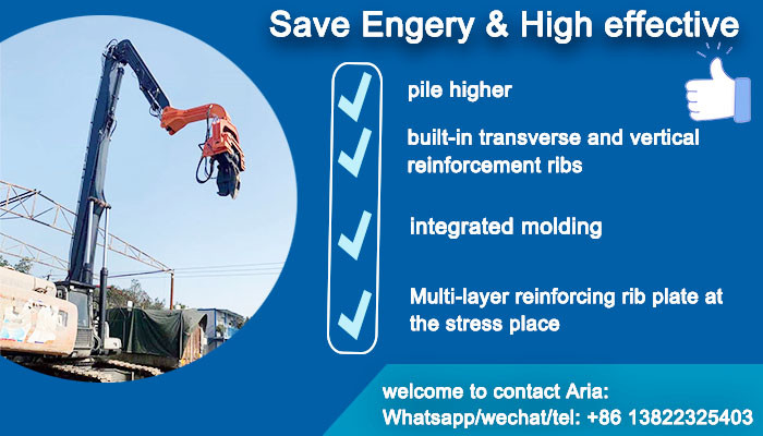 Customized Color Excavator Pile Driving Boom Arm With Hammer Auger Attachment