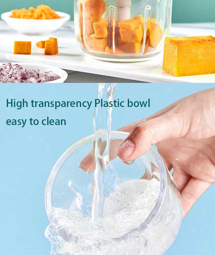 Stainless Steel 37W DC Motor Vegetable Processor With 350ml Capacity And Chopping Blade