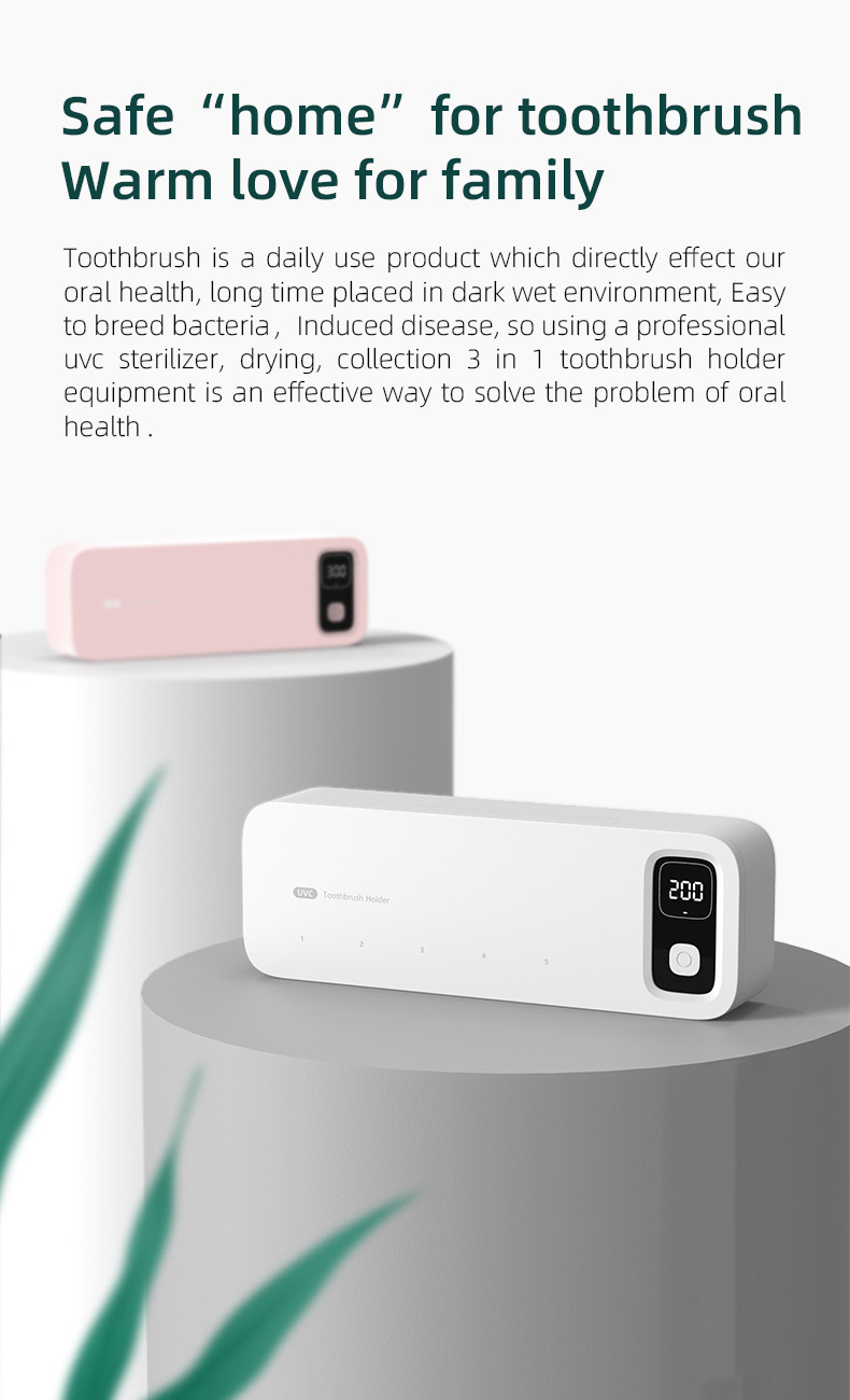 White Smart Toothbrush Disinfection Case With IPX7 Waterproof And RoHS Certification