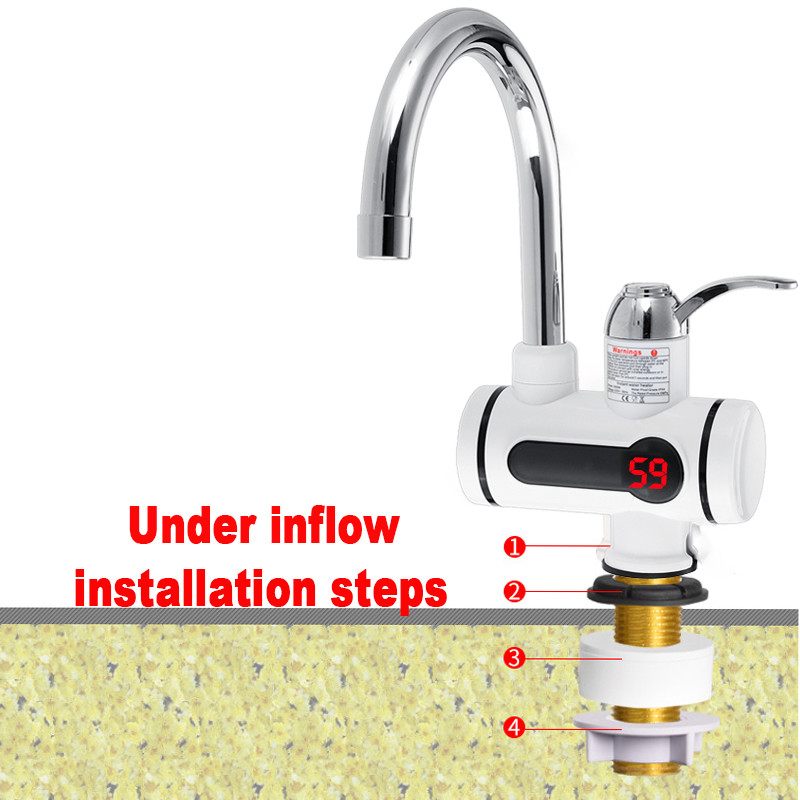 3-5s Fast Electric Faucet 220V Electric Instant Water Heater Tap For Bathroom