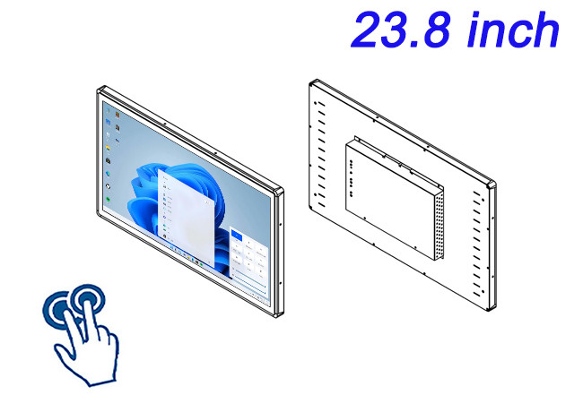 23.8-Inch Windows Touch Embedded Screen for Digital Signage, Interactive Whiteboards, Restaurant Tabletop Ordering, and Security Monitoring