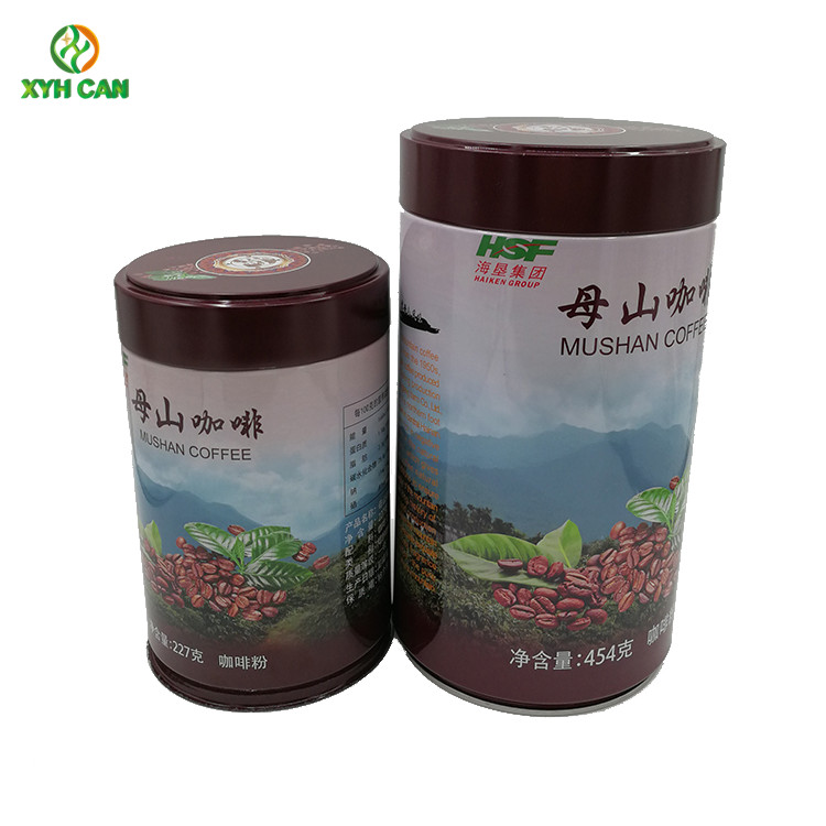 Coffee Tin Can Eco-Friendly Custom Printed Small Metal Containers with Screw Lids Cap