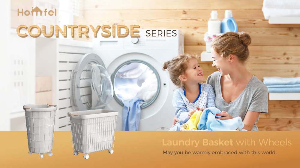 Household Wire Laundry Hamper With Wheels Metal Clothes Hamper 400x419x583mm