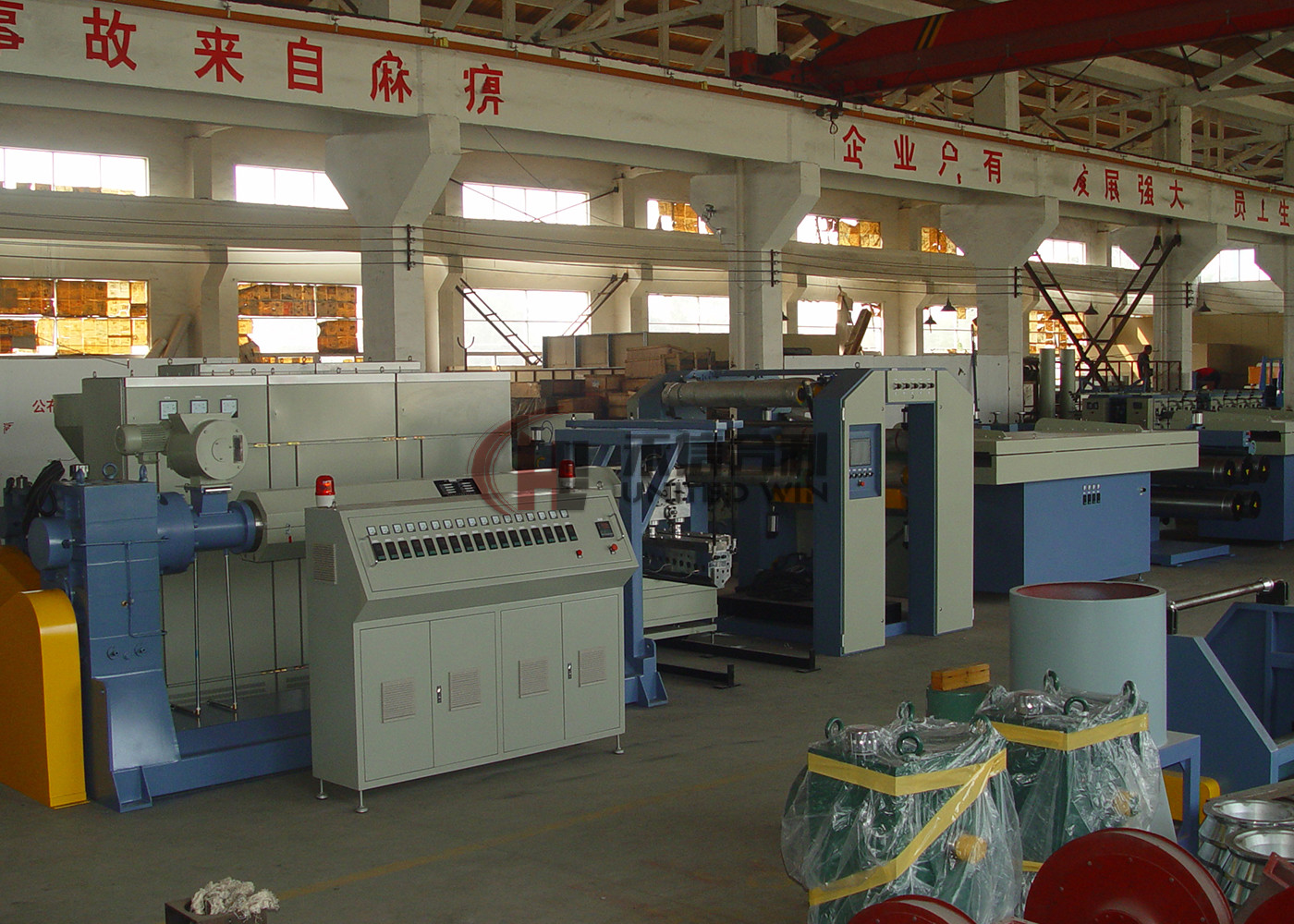 Flat Filament Yarn Tape Extrusion Line For Pp And Pe Two Die Head 400KW