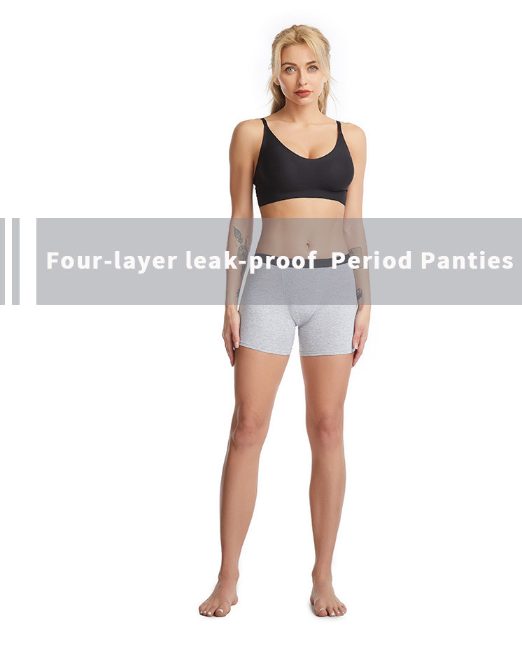 Sleep Sliding Waterproof Period Proof Shorts Plus Size 4 Layers Women'S Boxer Knitted Cotton Period