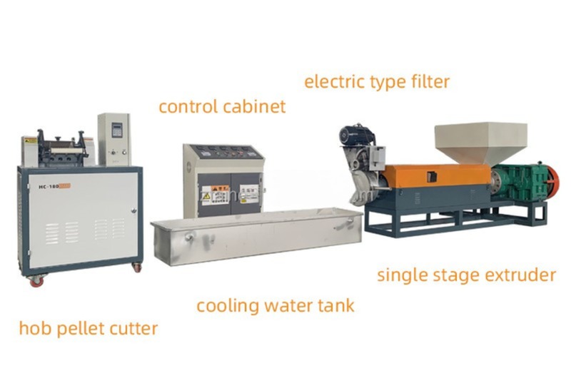 HDPE PP Waste Plastic Pelletizer Pelletizing Machine With Output 100 500 Kg/H