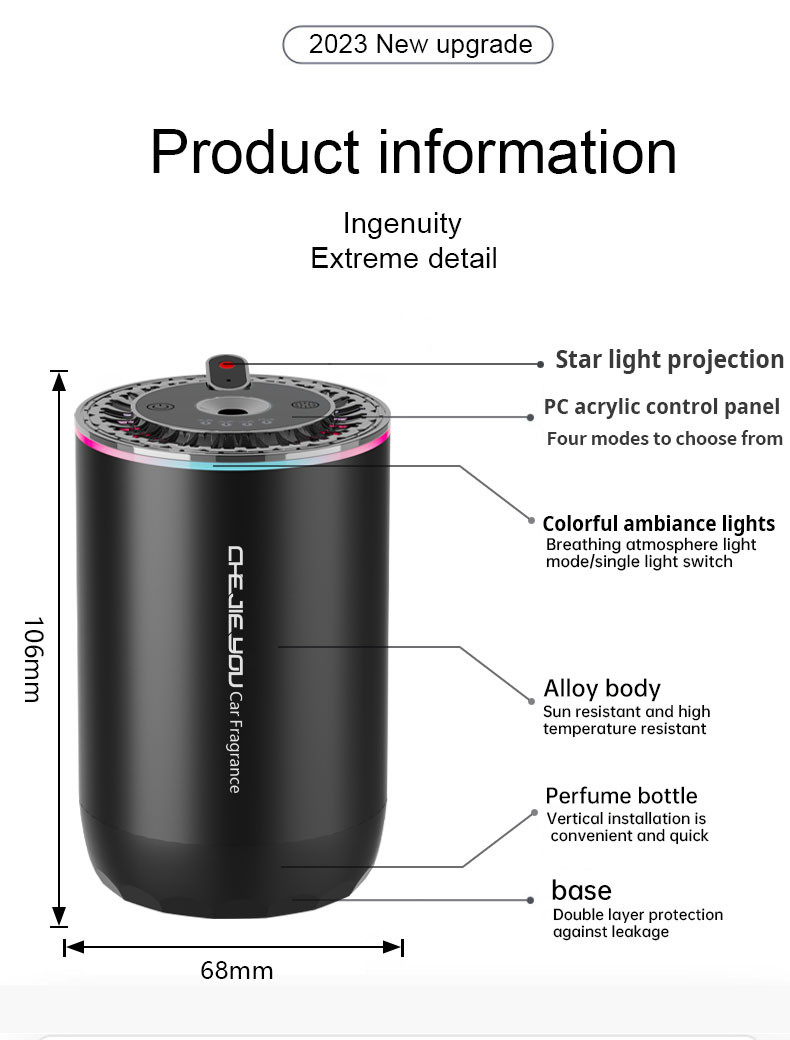 XK01B Car Aromatherapy Machine With LED Light Aromatherapy Essential Oil Diffusers