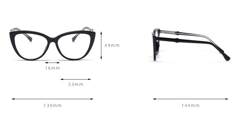 Optical Frame Eyeglasses TR90 Female Stylish 139MM Frame Width