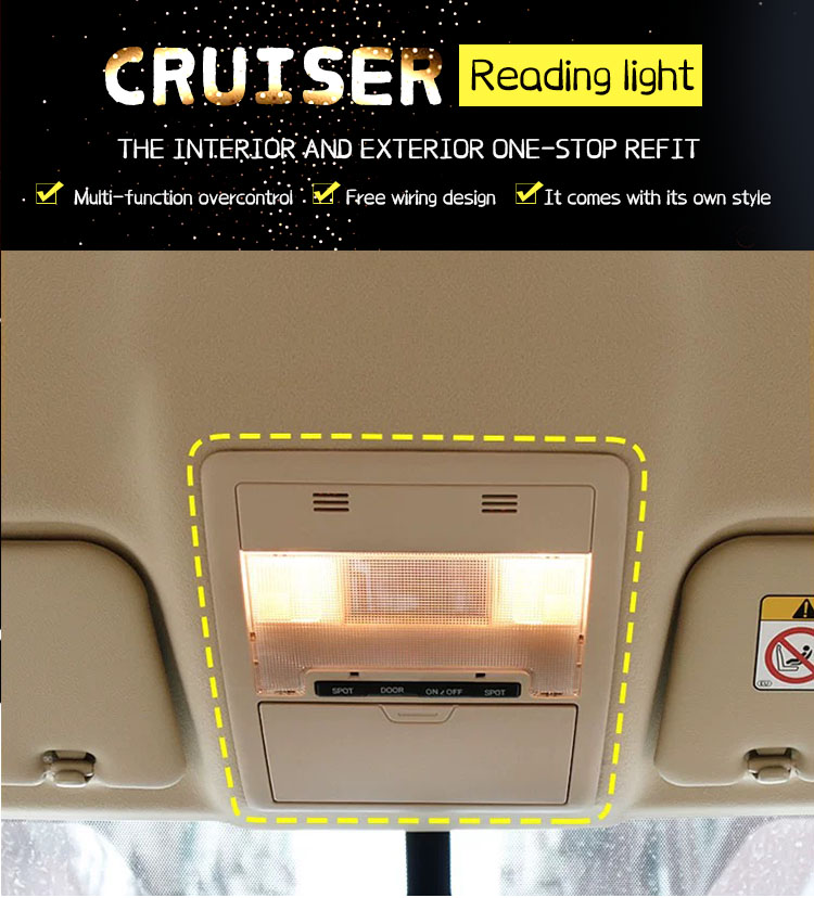LC200 Car Modification Accessories ABS Plastic Land Cruiser Lights 12V