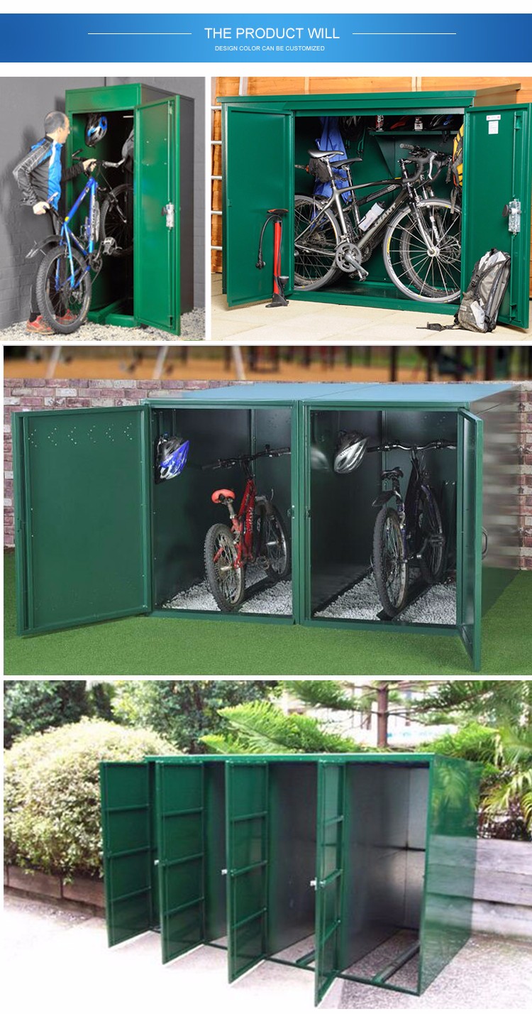Public Bicycle Storage Secure Parking Metal Bike Storage Locker