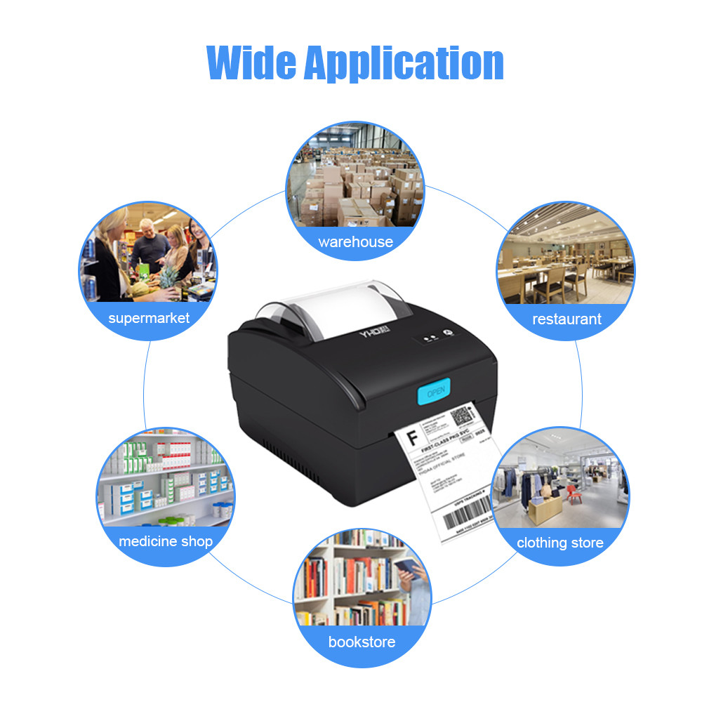 DC 24V 1.5A 80mm Thermal Printer 3 Inch Bluetooth USB For Warehouse