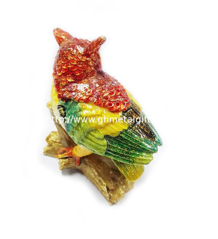 bird metal jewelry box owl bird trinket boxes owl alloy animal trinket jewelry box