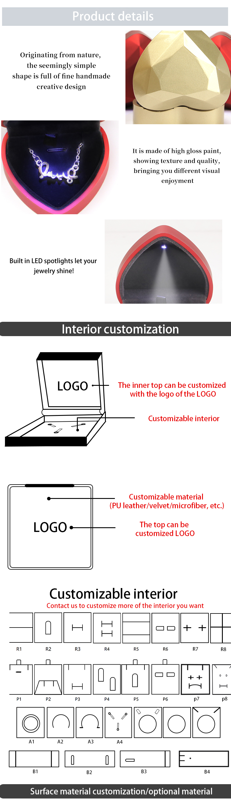 LED Jewelry Packaging for Luxury Rings Necklaces Earrings and Bracelets Contact Us Now