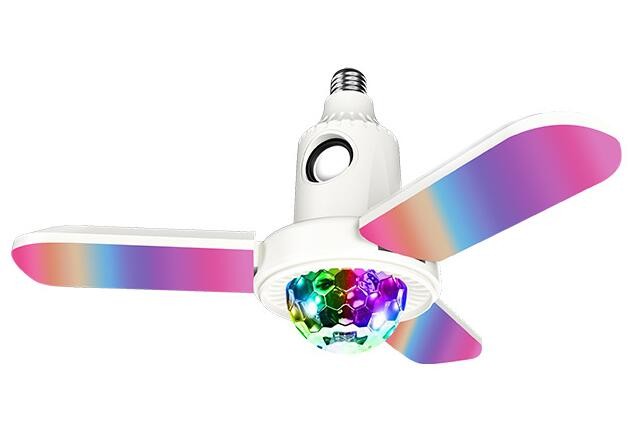 Bluetooth 40w LED Ceiling Panel Lights E27 E40 Folding Fan Blade