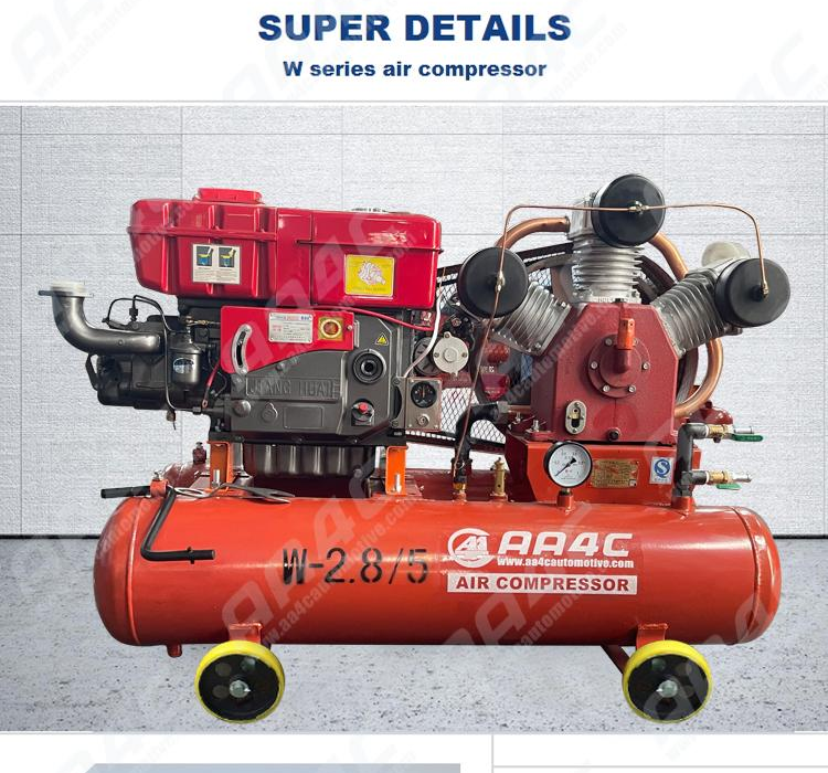 AA4C Reciprocating Portable mining industry piston diesel air compressor outdoor air pump workshop air source AA-W1.8/5