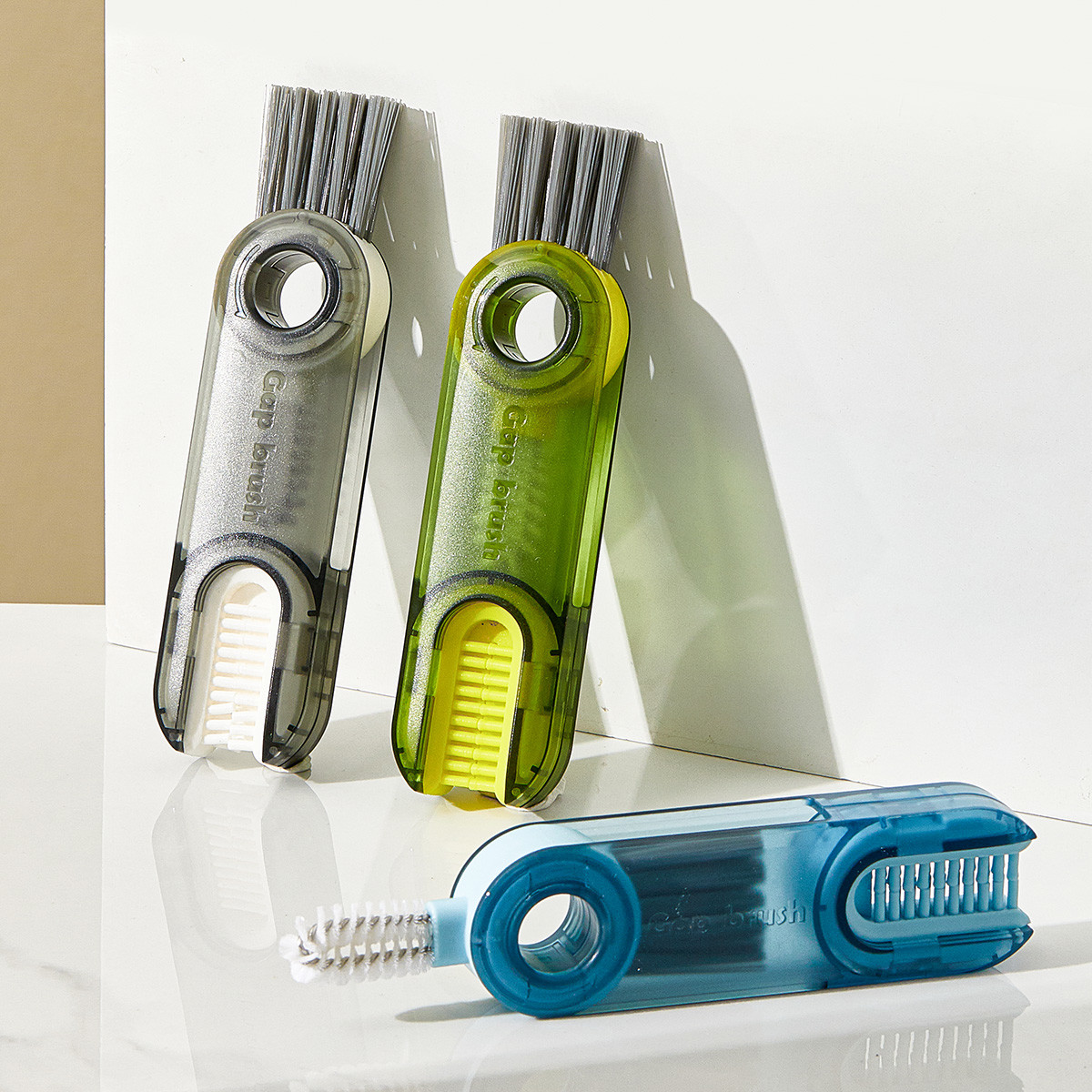 3 In 1 Bottle Cup Lid Brush Multipurpose Bottle Gap Cleaner Brush