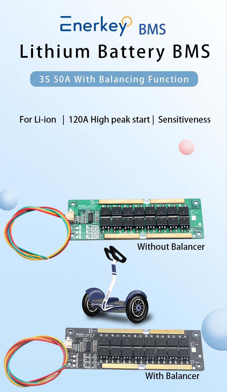 BMS 3S 50A 12.6V lithium battery bms circuit board smart bms for lithium batteries pack repair tools