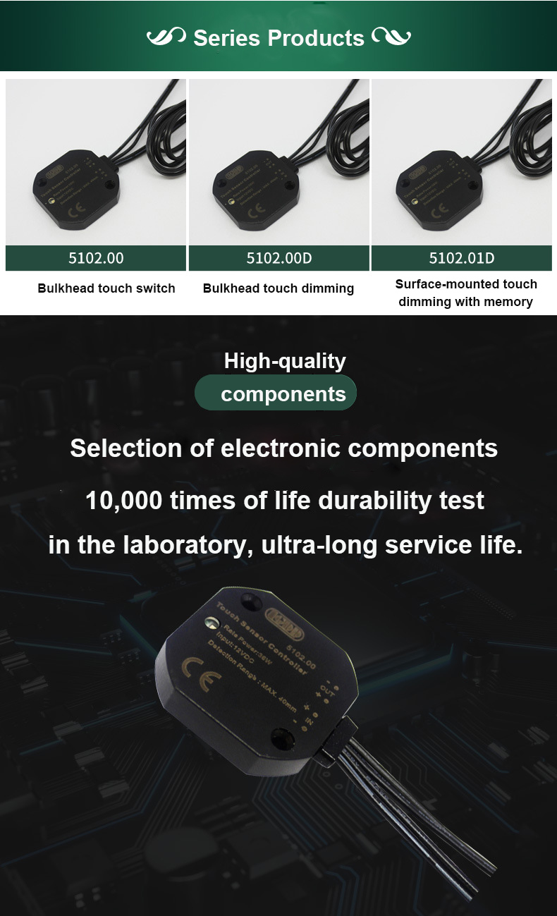 Penetration 35mm Wooden Board Sensor Switch LED Touch Sensor 12V 5A 60W Cabinet Switch